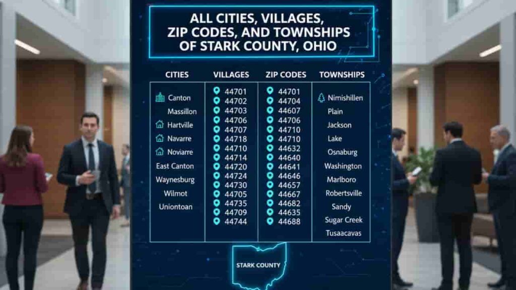All Cities, Villages, Zip Codes, and Townships of Stark County, Ohio