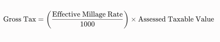 Gross tax formula